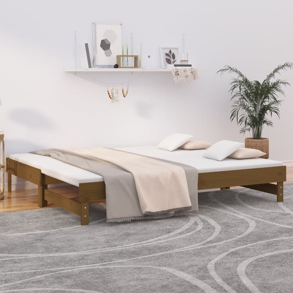 Sohvasänky ulosvedettävä hunajanrusk 2x (90x200) cm täysi mänty - Sisustajankoti.fi