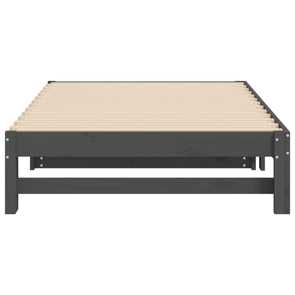 Sohvasänky ulosvedettävä harmaa 2x (100x200) cm täysi mänty - Sisustajankoti.fi