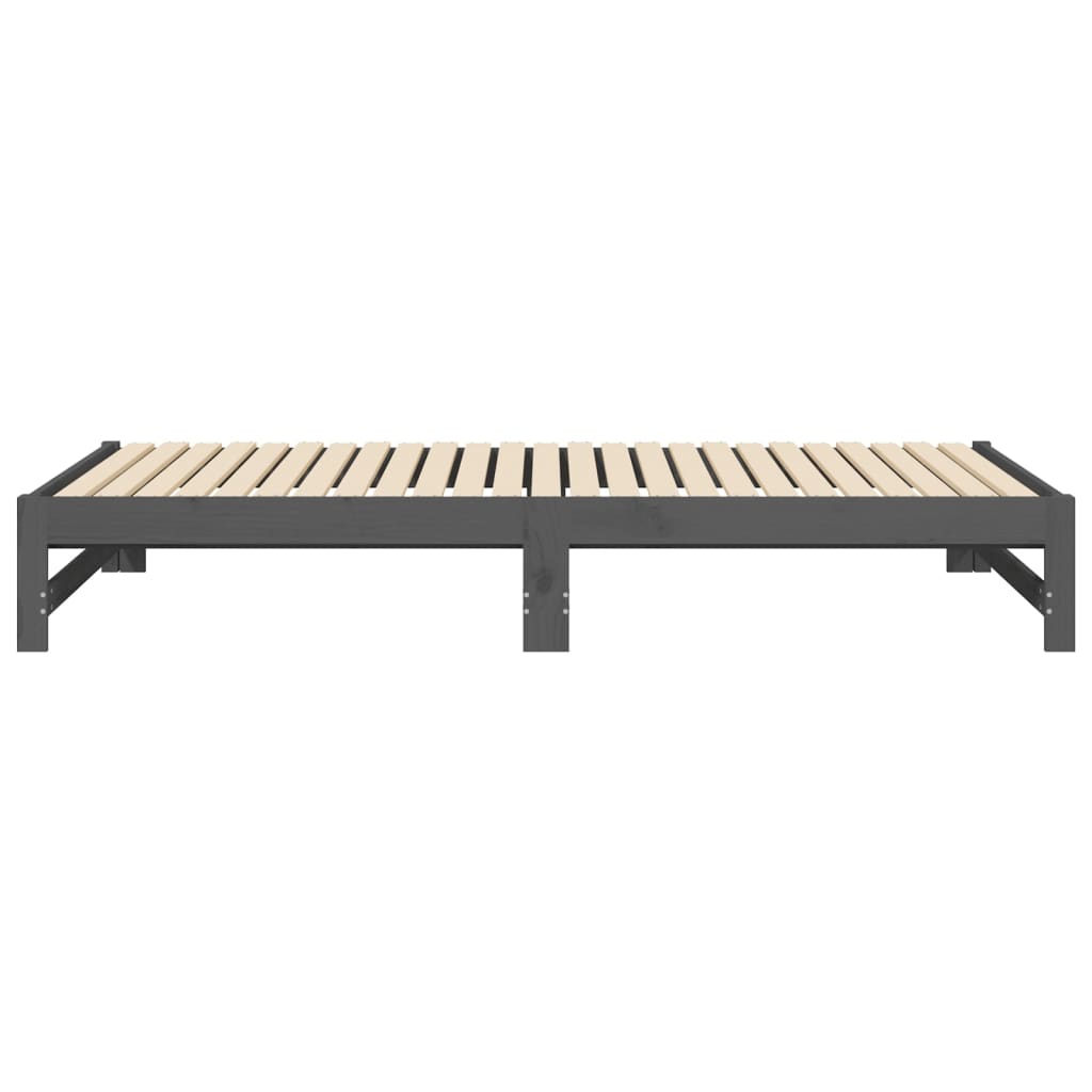 Sohvasänky ulosvedettävä harmaa 2x (90x200) cm täysi mänty - Sisustajankoti.fi