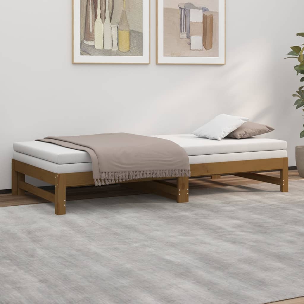 Sohvasänky ulosvedettävä hunajanrusk. 2x(80x200) cm täysi mänty - Sisustajankoti.fi