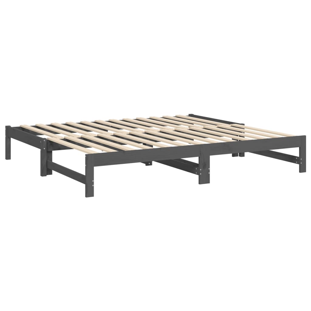 Sohvasänky ulosvedettävä harmaa 2x (75x190) cm täysi mänty - Sisustajankoti.fi