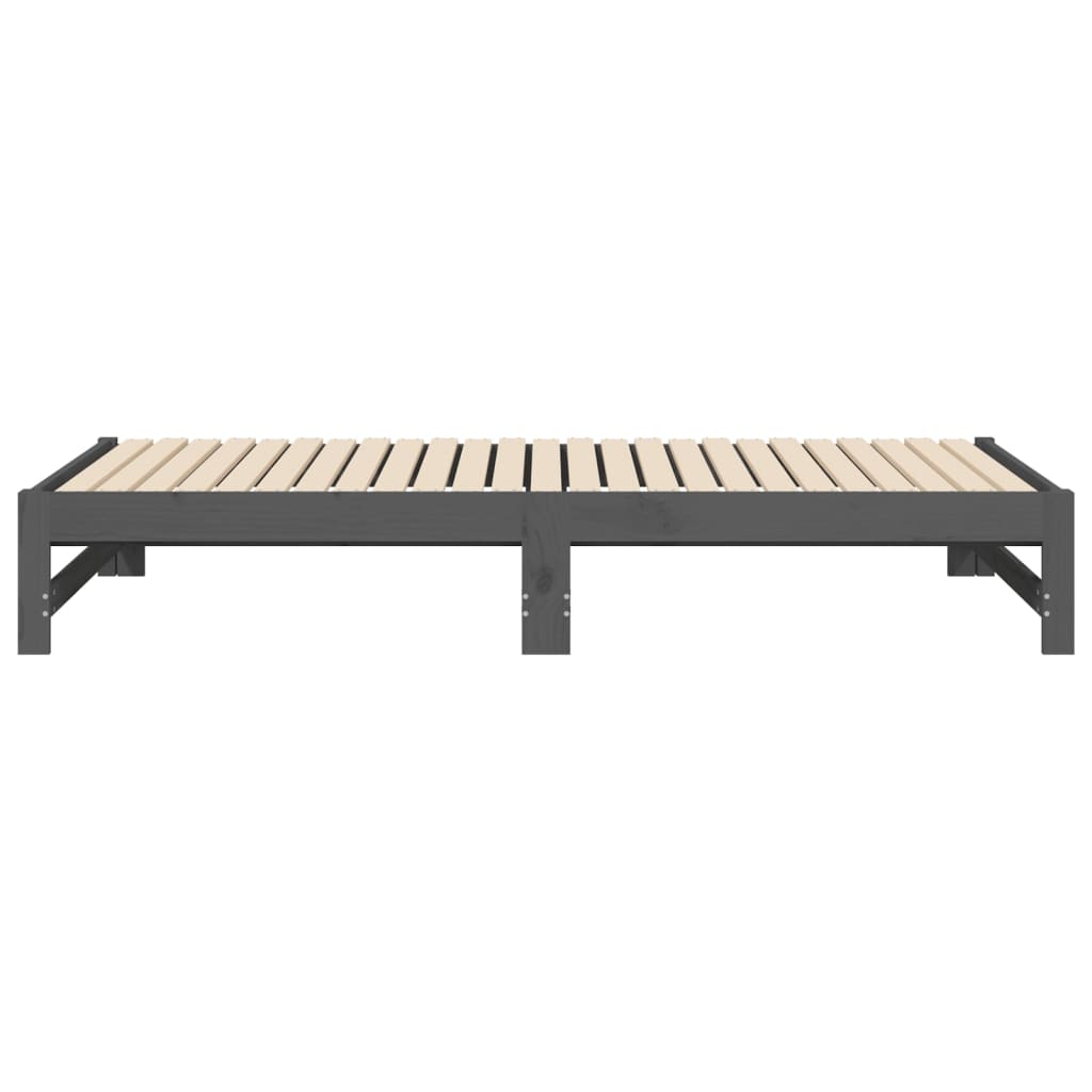Sohvasänky ulosvedettävä harmaa 2x (75x190) cm täysi mänty - Sisustajankoti.fi