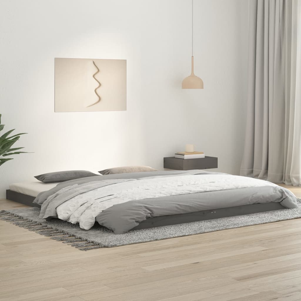 Sängynrunko harmaa 180x200 cm täysi mänty 6FT Super King - Sisustajankoti.fi