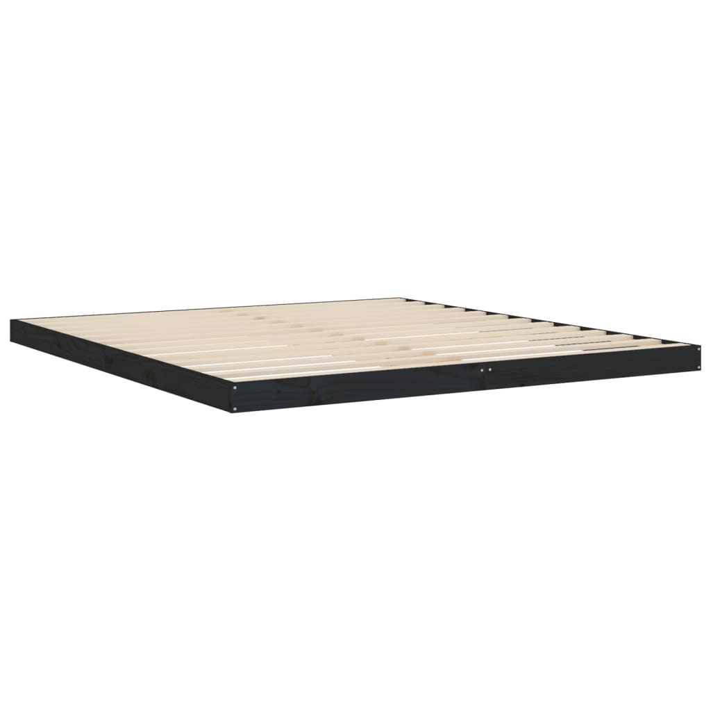 Sängynrunko musta 180x200 cm täysi mänty 6FT Super King - Sisustajankoti.fi