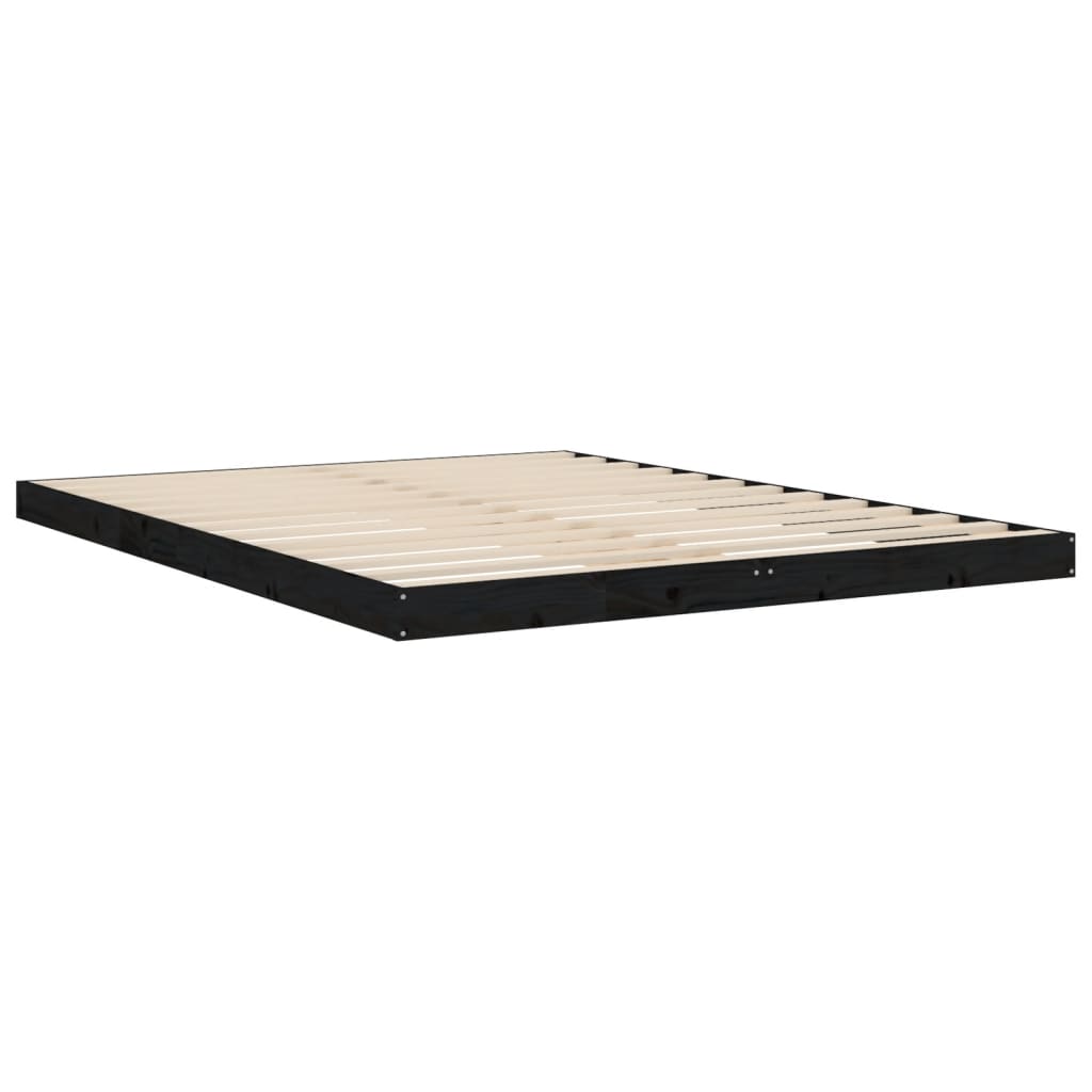 Sängynrunko musta 150x200 cm täysi mänty 5FT King Size - Sisustajankoti.fi