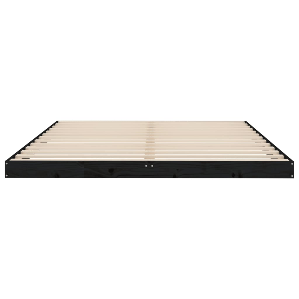 Sängynrunko musta 150x200 cm täysi mänty 5FT King Size - Sisustajankoti.fi
