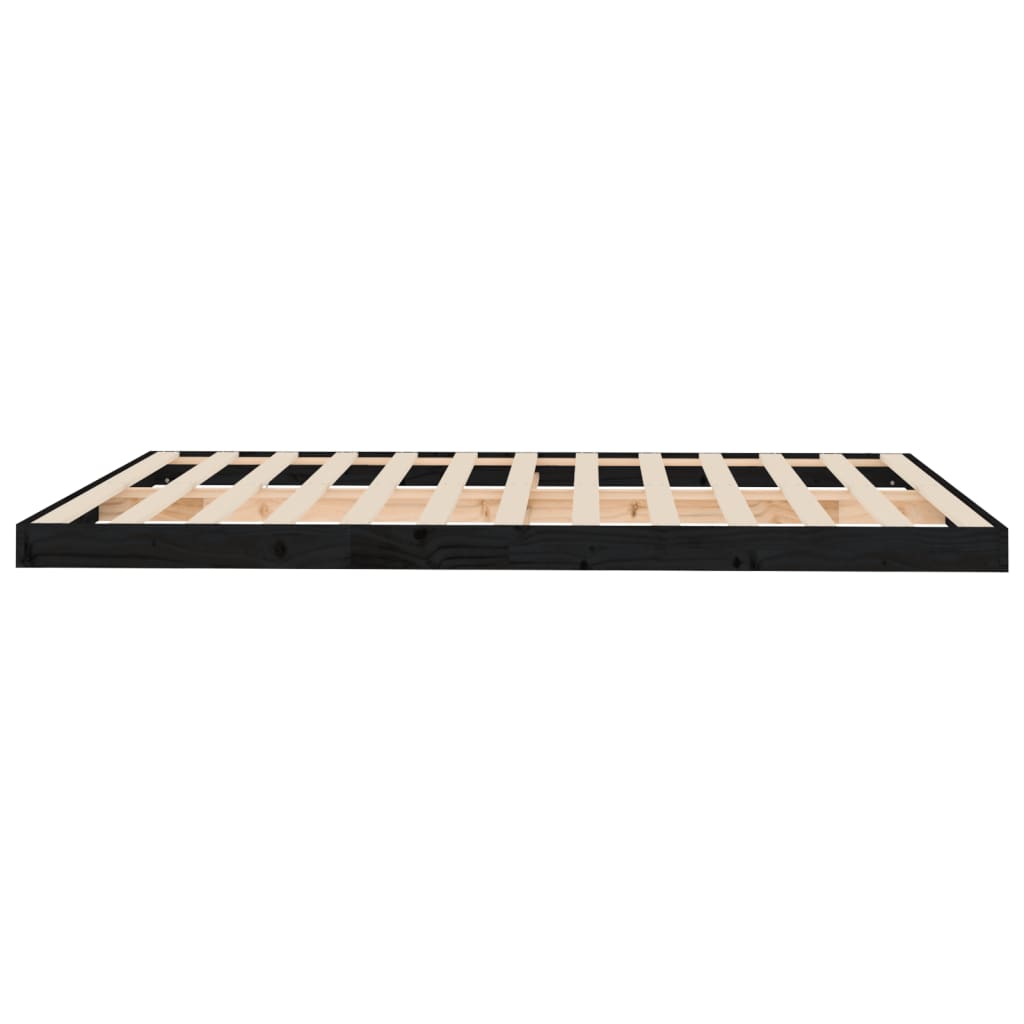 Sängynrunko musta 150x200 cm täysi mänty 5FT King Size - Sisustajankoti.fi
