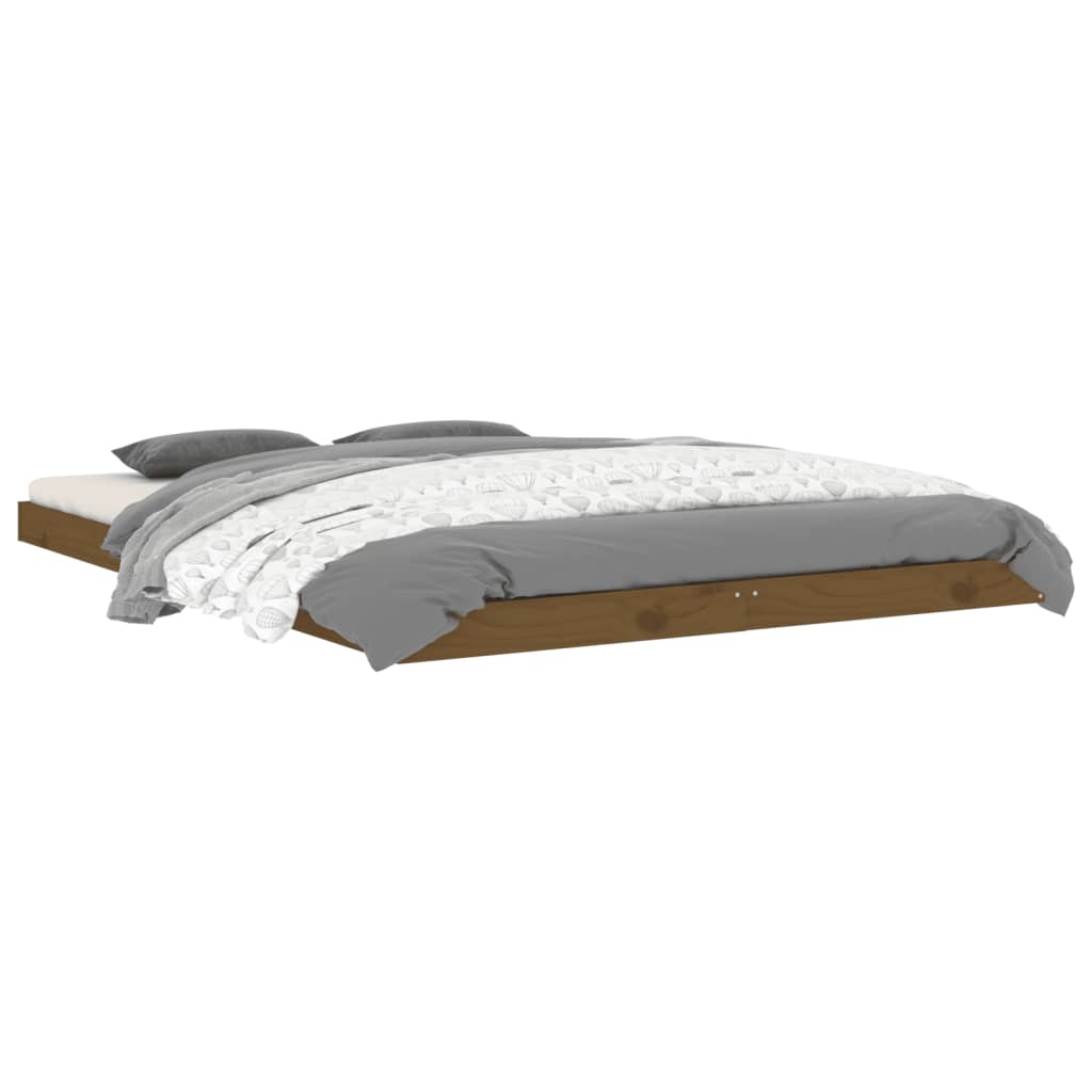 Sängynrunko hunajanruskea 135x190 cm täysi mänty 4FT6 Double - Sisustajankoti.fi