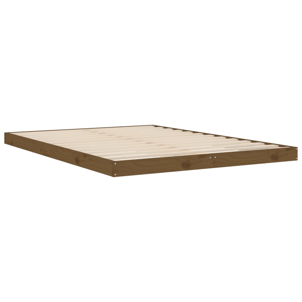 Sängynrunko hunajanruskea 135x190 cm täysi mänty 4FT6 Double - Sisustajankoti.fi
