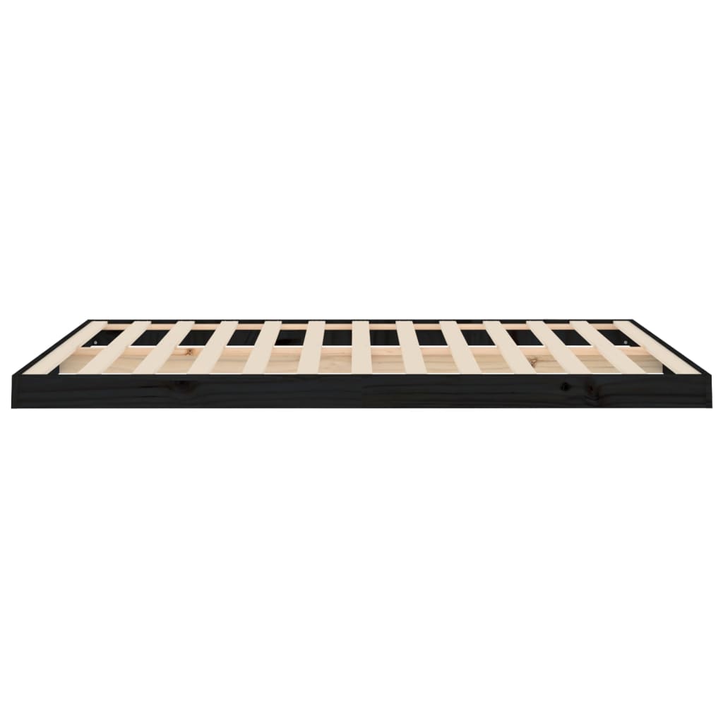 Sängynrunko musta 135x190 cm täysi mänty 4FT6 Double - Sisustajankoti.fi