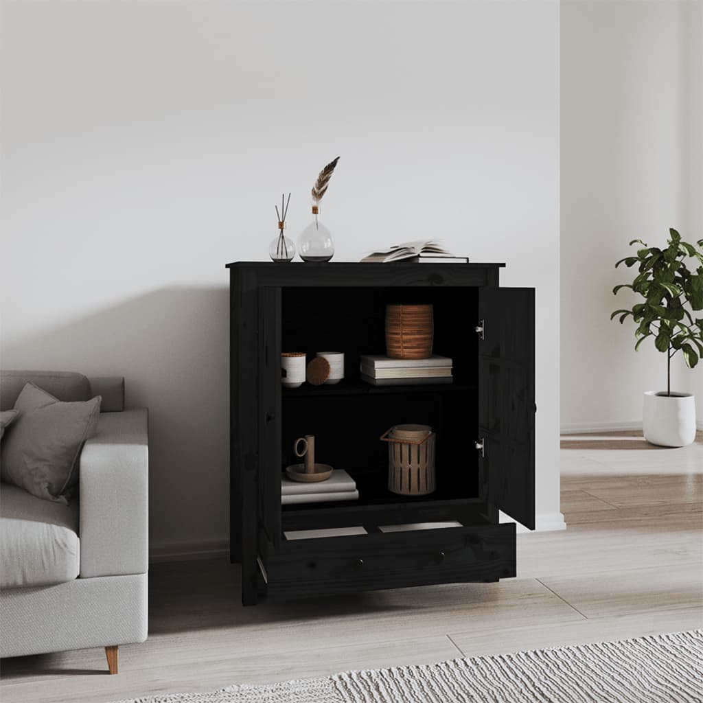 Kaappi musta 83x41,5x100 cm täysi mänty - Sisustajankoti.fi