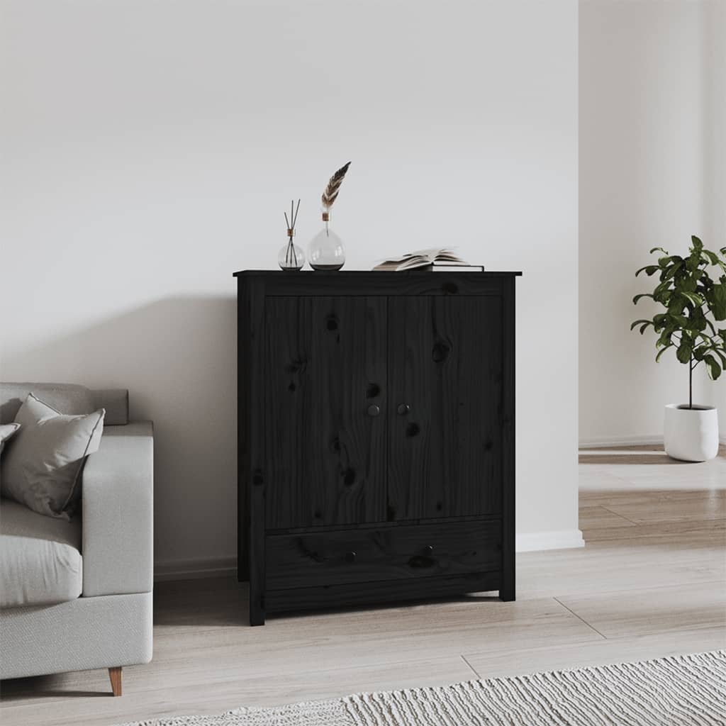 Kaappi musta 83x41,5x100 cm täysi mänty - Sisustajankoti.fi