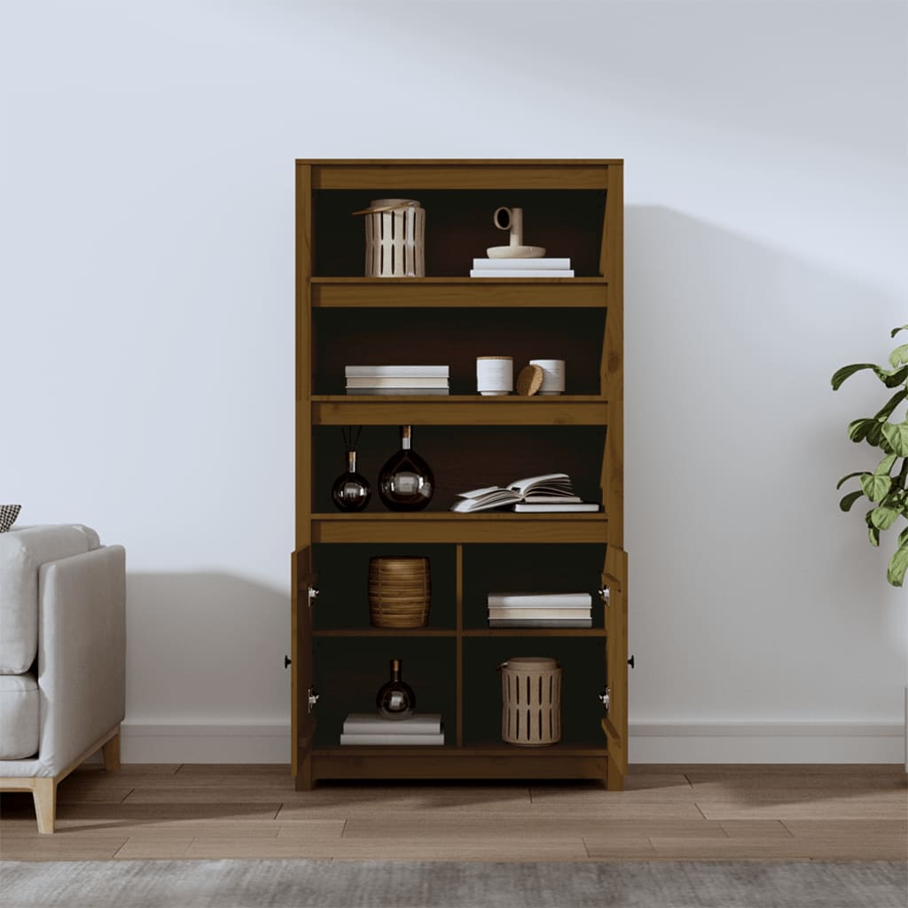 Kaappi hunajanruskea 80x35x154 cm täysi mänty - Sisustajankoti.fi