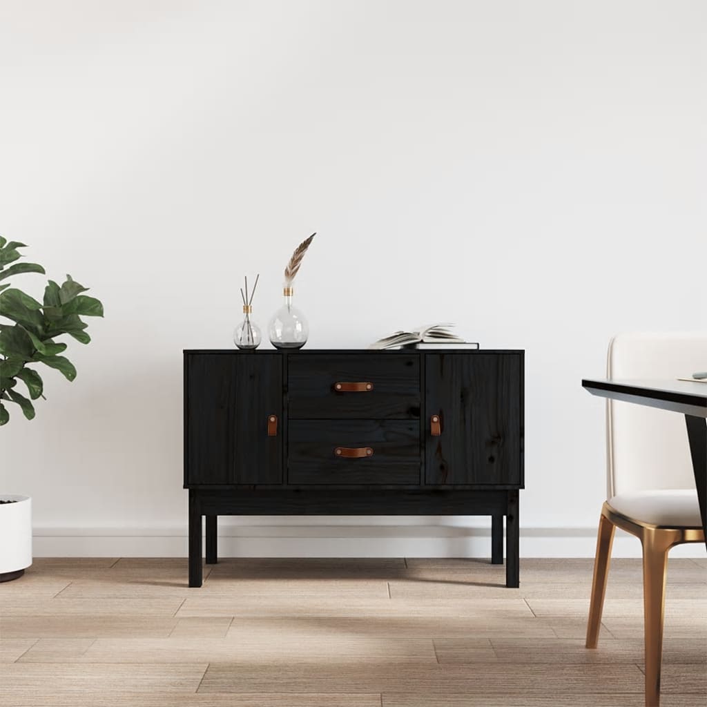 Senkki musta 110x40x78 cm täysi mänty - Sisustajankoti.fi