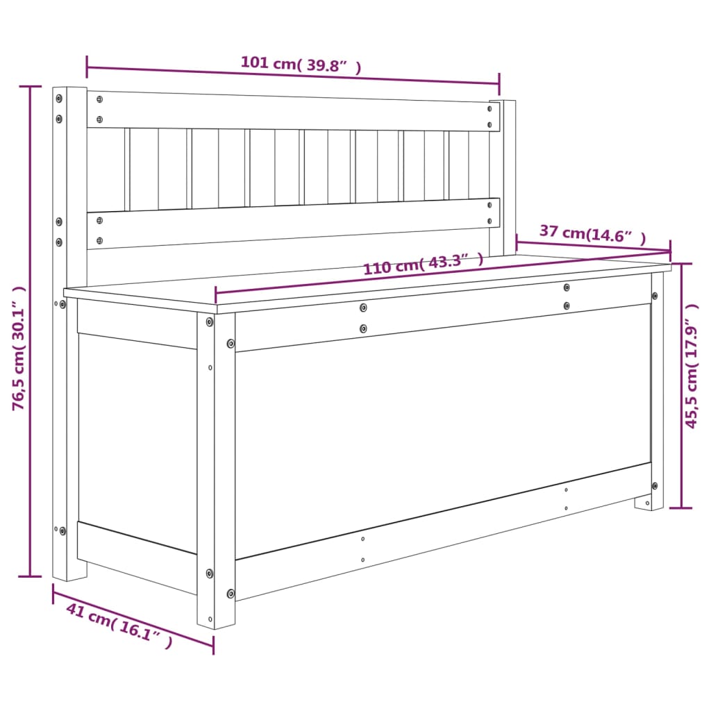 Penkki 110x41x76,5 cm täysi mänty - Sisustajankoti.fi