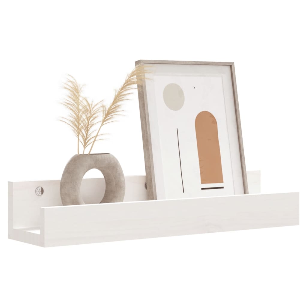 Seinähyllyt 2 kpl valkoinen 50x12x9 cm täysi mänty - Sisustajankoti.fi