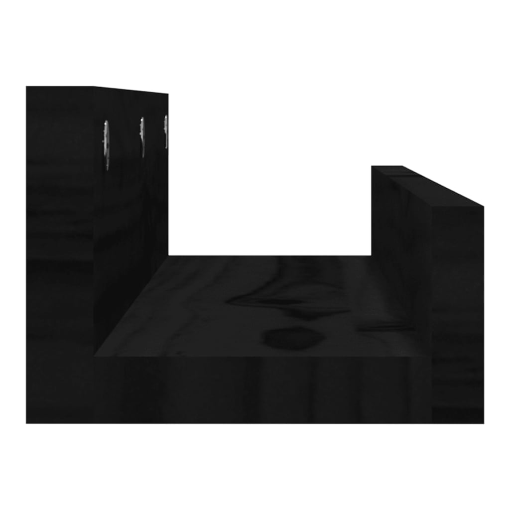 Seinähyllyt 2 kpl musta 50x12x9 cm täysi mänty - Sisustajankoti.fi