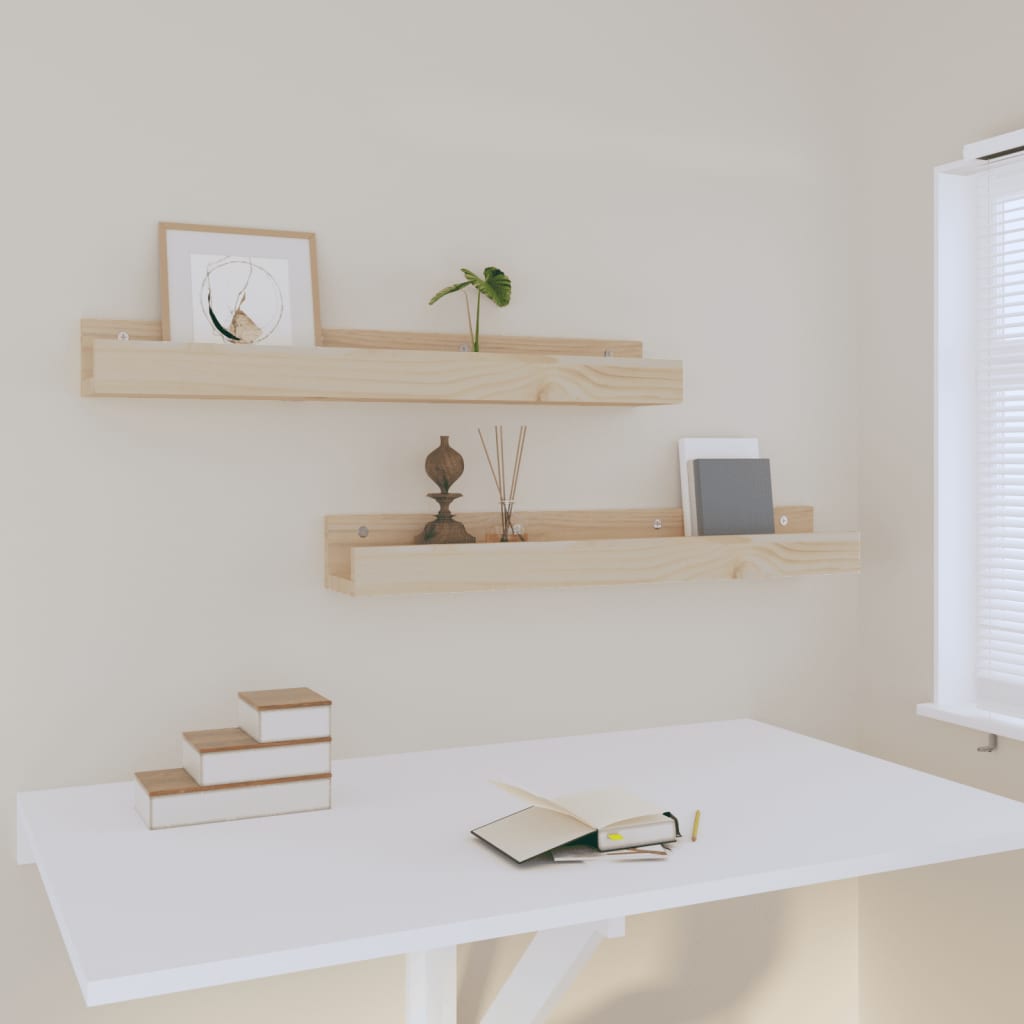 Seinähyllyt 2 kpl 80x12x9 cm täysi mänty - Sisustajankoti.fi