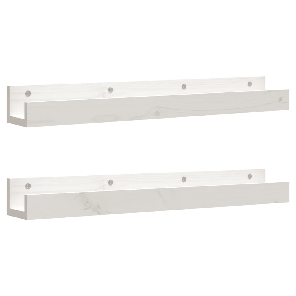 Seinähyllyt 2 kpl valkoinen 80x12x9 cm täysi mänty - Sisustajankoti.fi