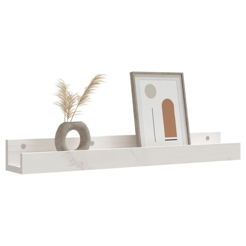 Seinähyllyt 2 kpl valkoinen 80x12x9 cm täysi mänty - Sisustajankoti.fi