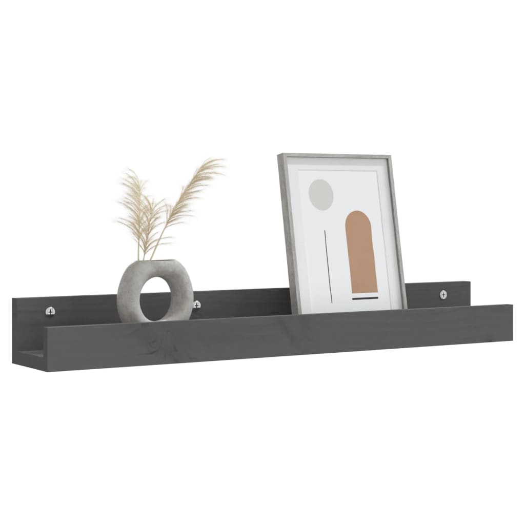 Seinähyllyt 2 kpl harmaa 80x12x9 cm täysi mänty - Sisustajankoti.fi