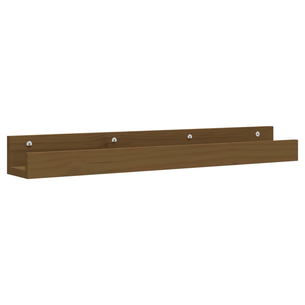 Seinähyllyt 2 kpl hunajanruskea 80x12x9 cm täysi mänty - Sisustajankoti.fi