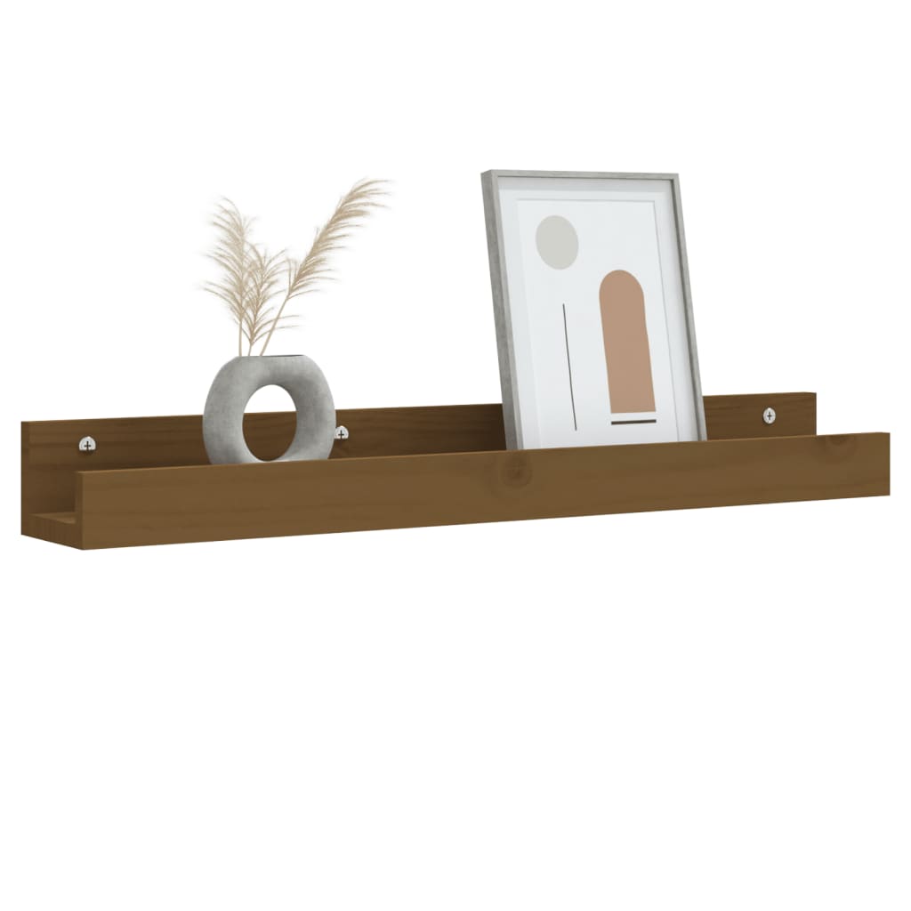 Seinähyllyt 2 kpl hunajanruskea 80x12x9 cm täysi mänty - Sisustajankoti.fi