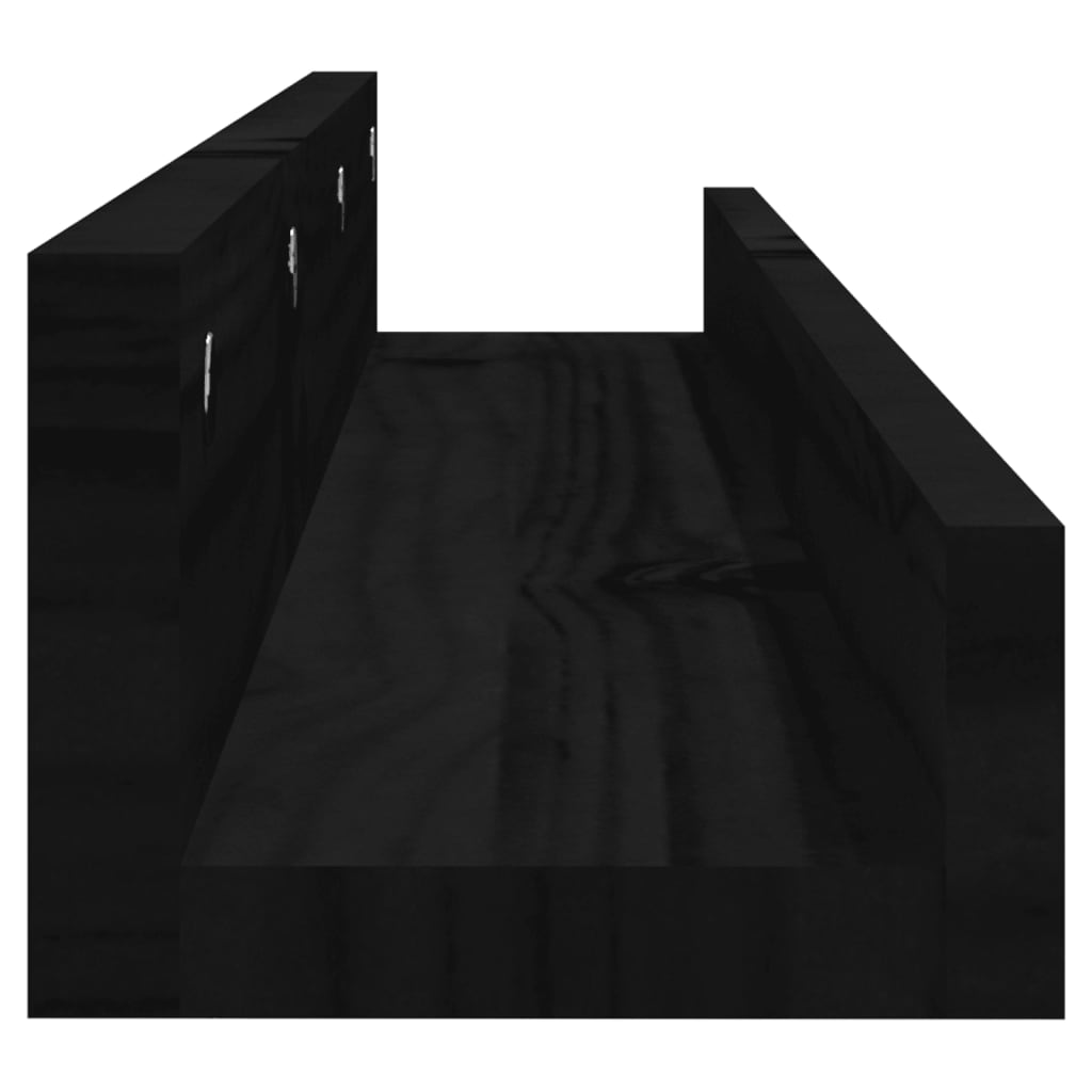 Seinähyllyt 2 kpl musta 80x12x9 cm täysi mänty - Sisustajankoti.fi