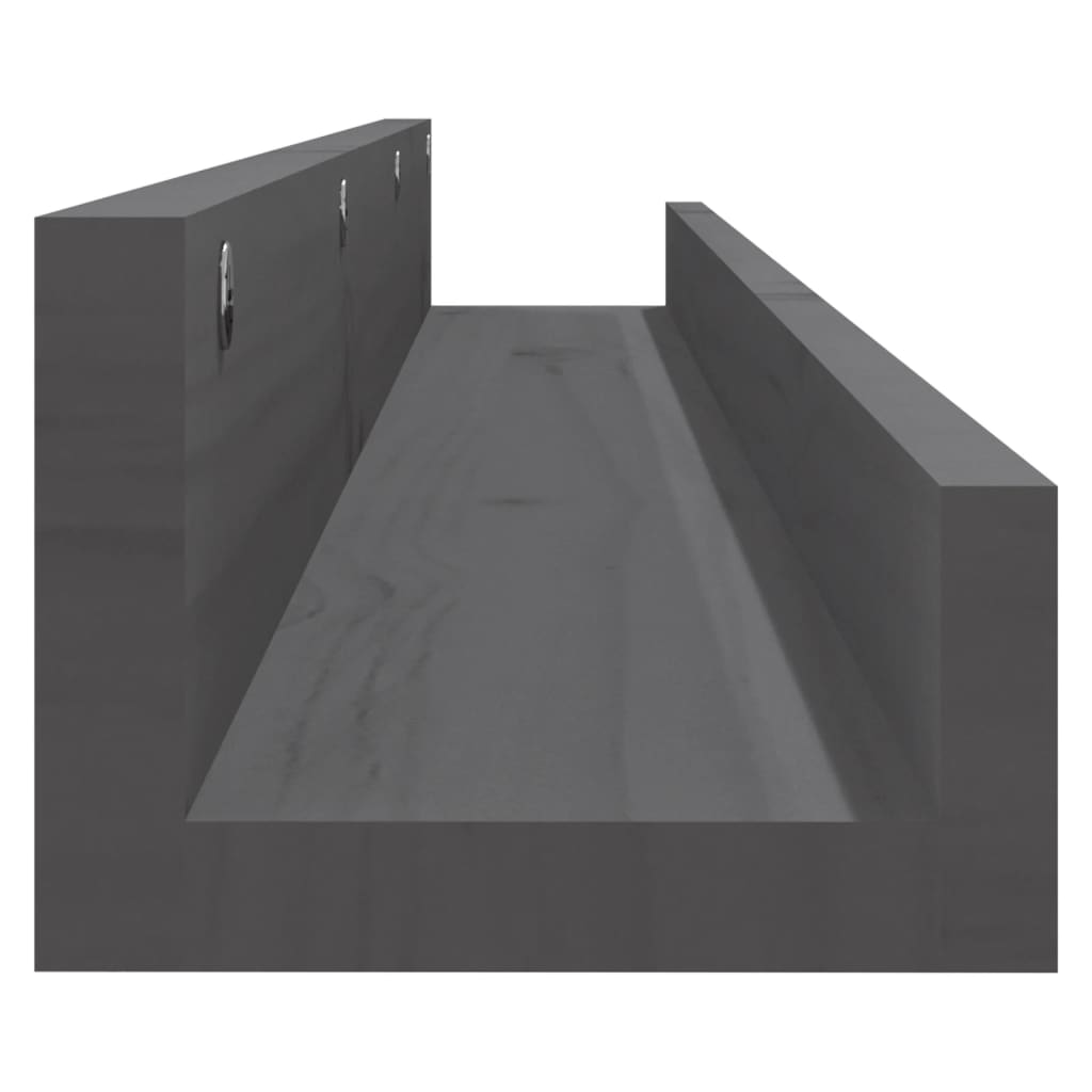 Seinähyllyt 2 kpl harmaa 110x12x9 cm täysi mänty - Sisustajankoti.fi