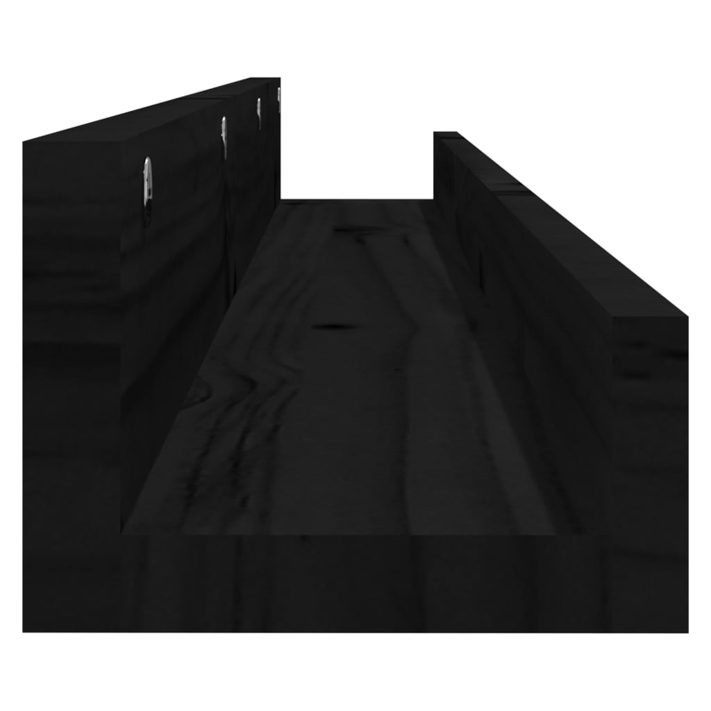 Seinähyllyt 2 kpl musta 110x12x9 cm täysi mänty - Sisustajankoti.fi