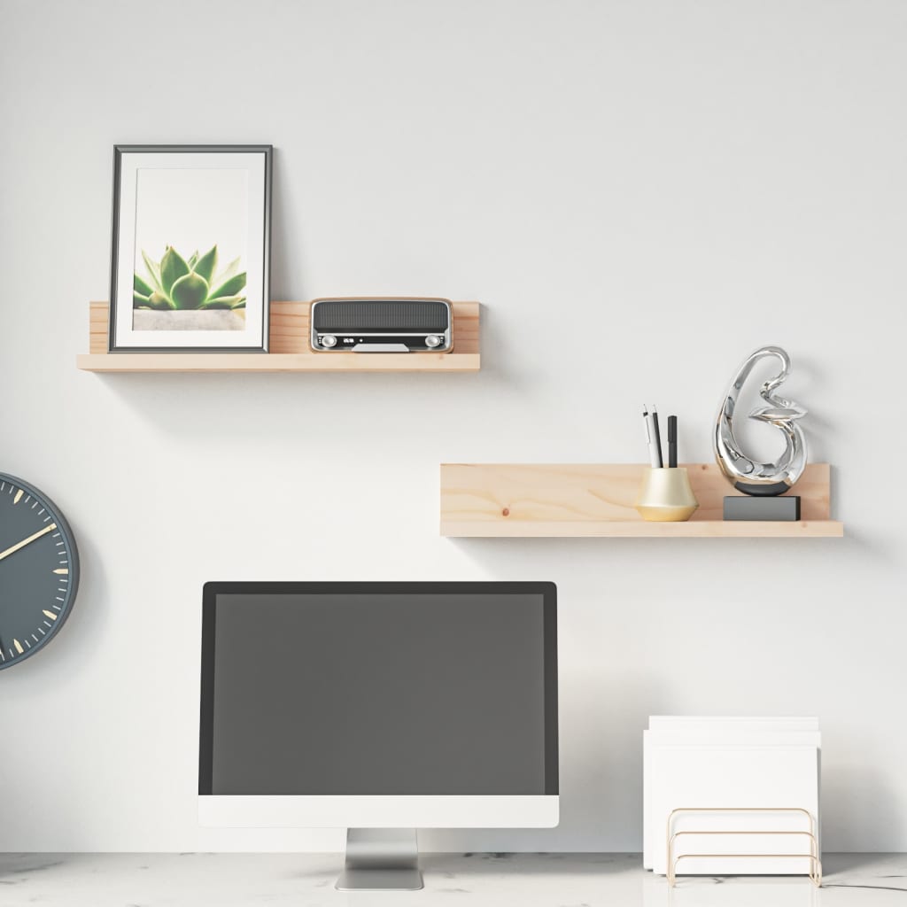 Seinähyllyt 2 kpl 50x11x9 cm täysi mänty - Sisustajankoti.fi
