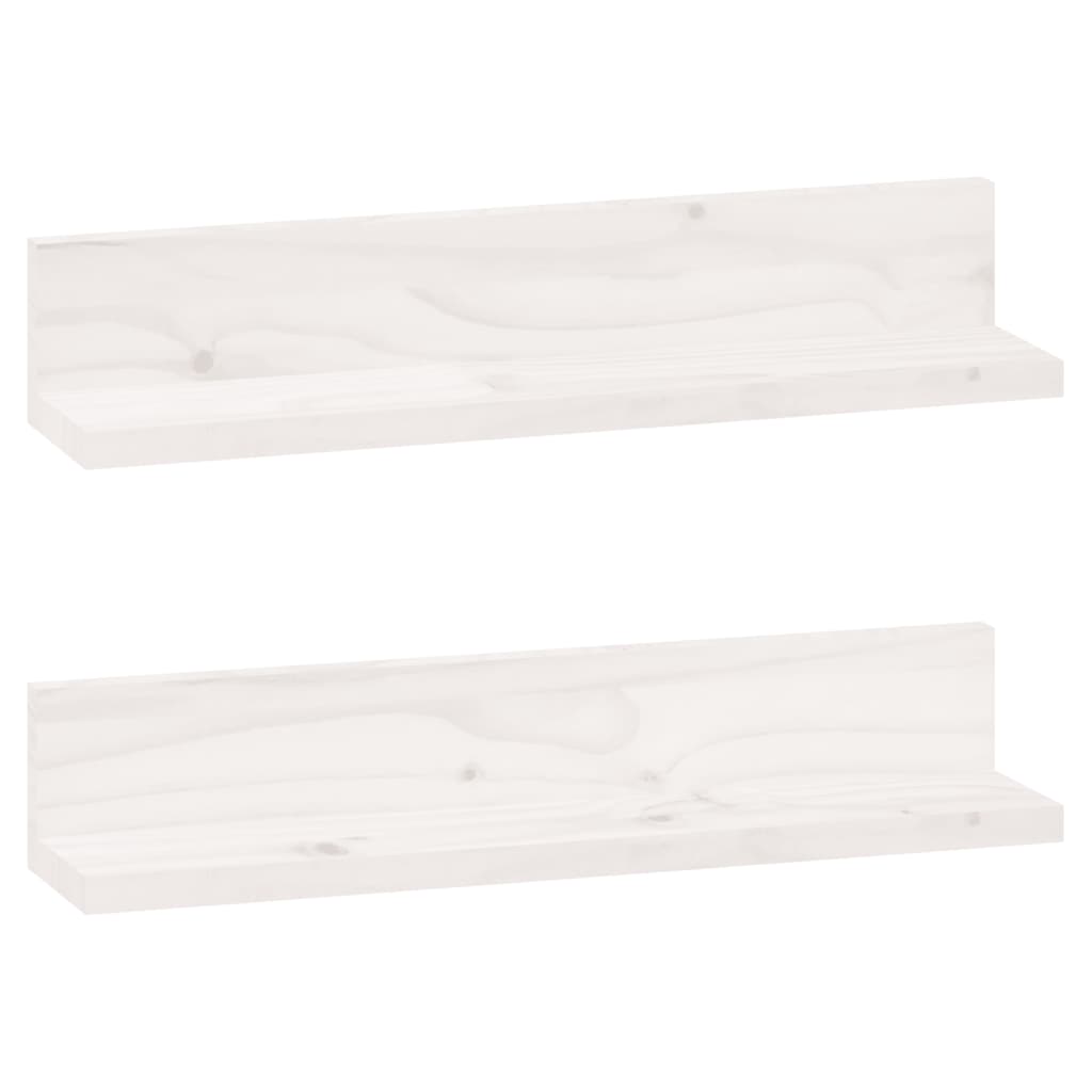 Seinähyllyt 2 kpl valkoinen 50x11x9 cm täysi mänty - Sisustajankoti.fi