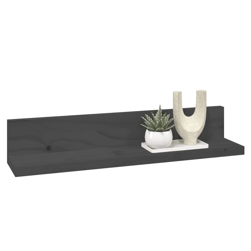 Seinähyllyt 2 kpl harmaa 50x11x9 cm täysi mänty - Sisustajankoti.fi