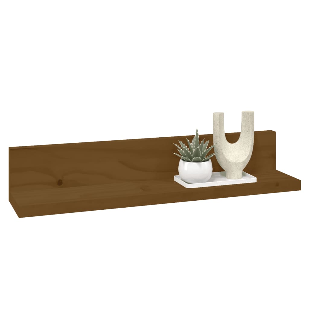 Seinähyllyt 2 kpl hunajanruskea 50x11x9 cm täysi mänty - Sisustajankoti.fi