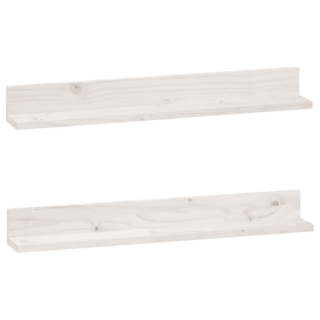 Seinähyllyt 2 kpl valkoinen 80x11x9 cm täysi mänty - Sisustajankoti.fi