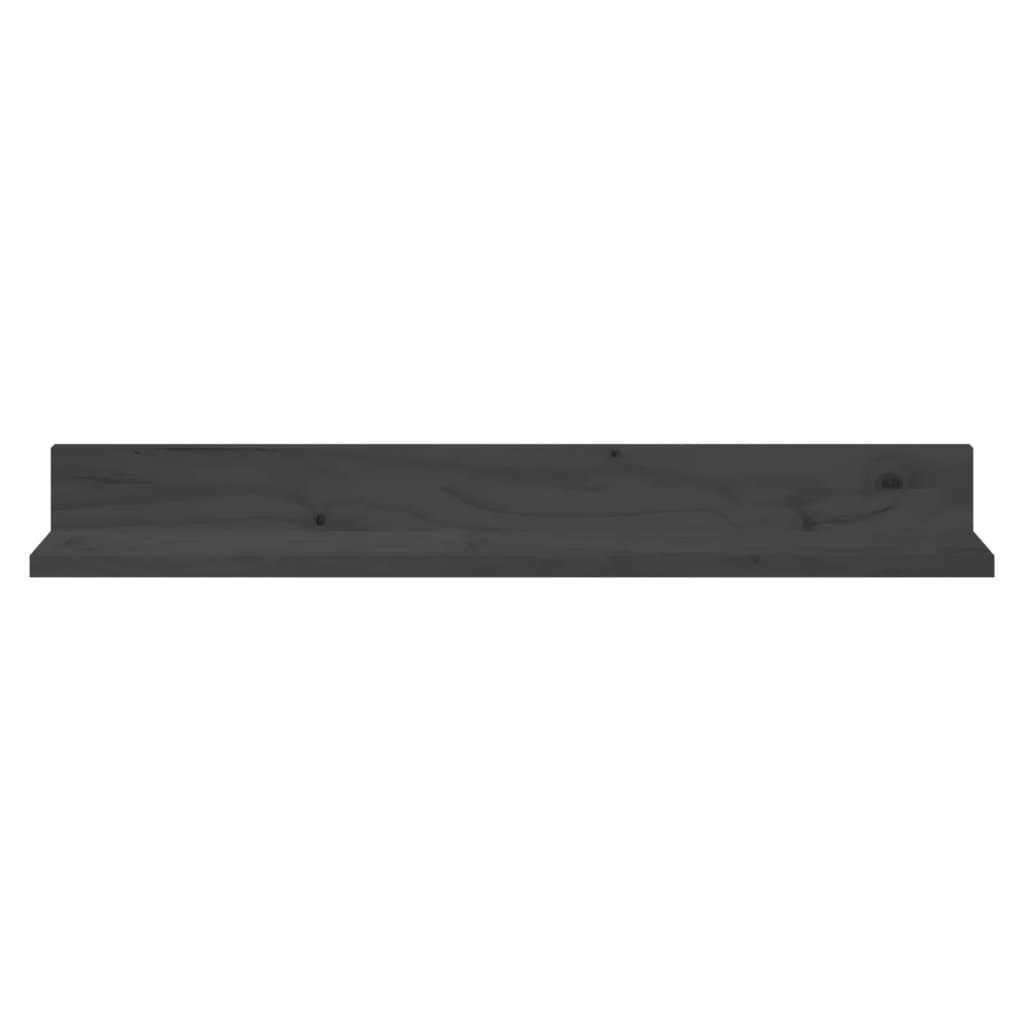 Seinähyllyt 2 kpl harmaa 80x11x9 cm täysi mänty - Sisustajankoti.fi