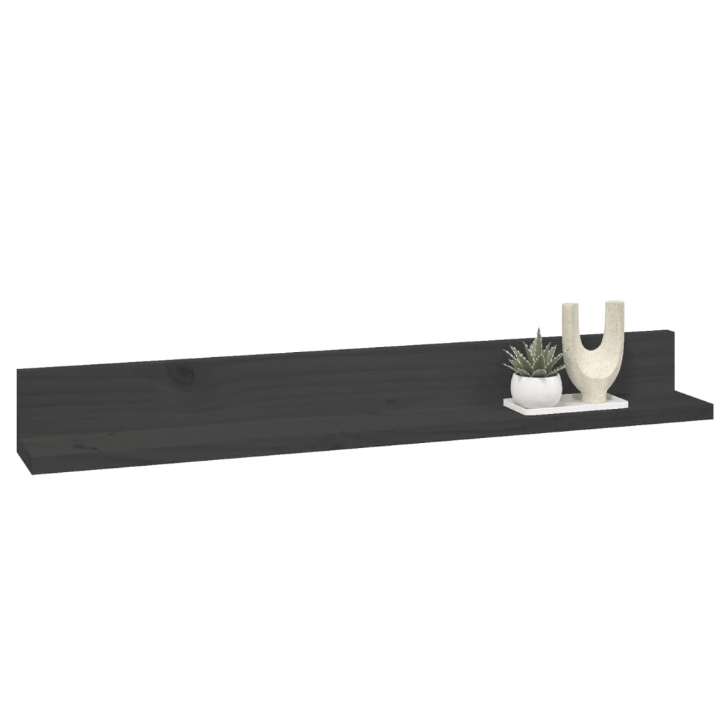 Seinähyllyt 2 kpl harmaa 80x11x9 cm täysi mänty - Sisustajankoti.fi