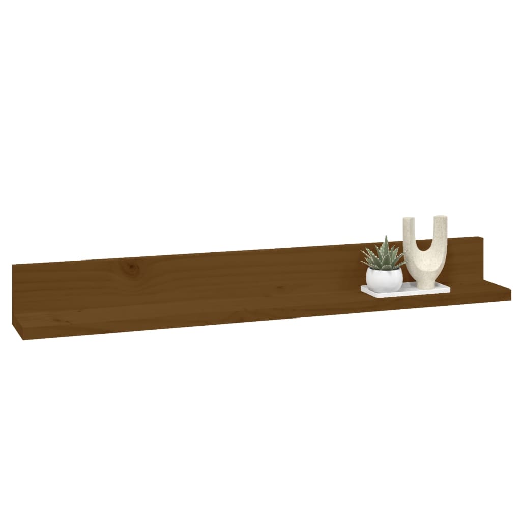 Seinähyllyt 2 kpl hunajanruskea 80x11x9 cm täysi mänty - Sisustajankoti.fi