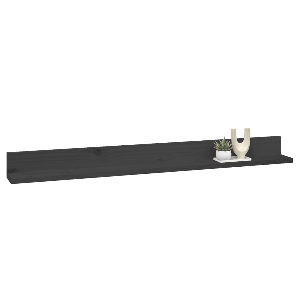Seinähyllyt 2 kpl harmaa 110x11x9 cm täysi mänty - Sisustajankoti.fi