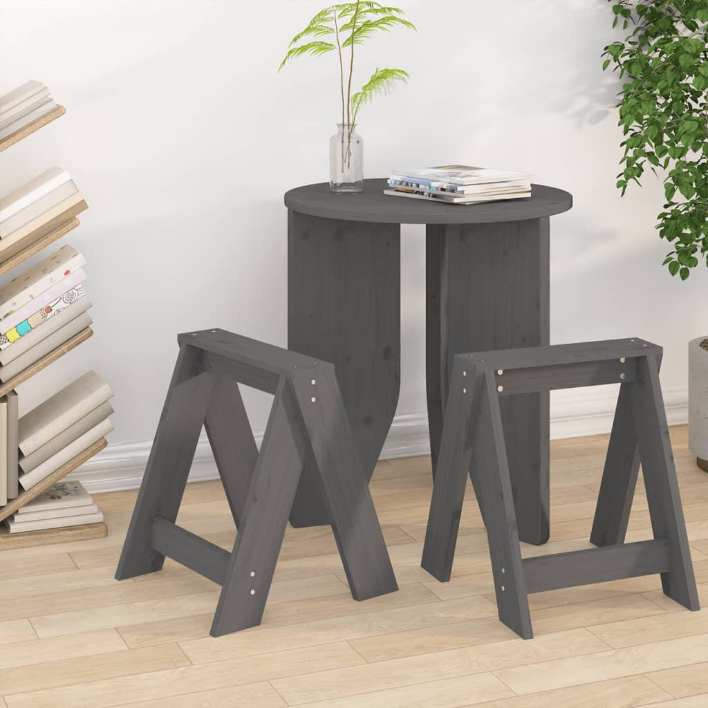 Jakkarat 2 kpl harmaa 40x40x45 cm täysi mänty - Sisustajankoti.fi