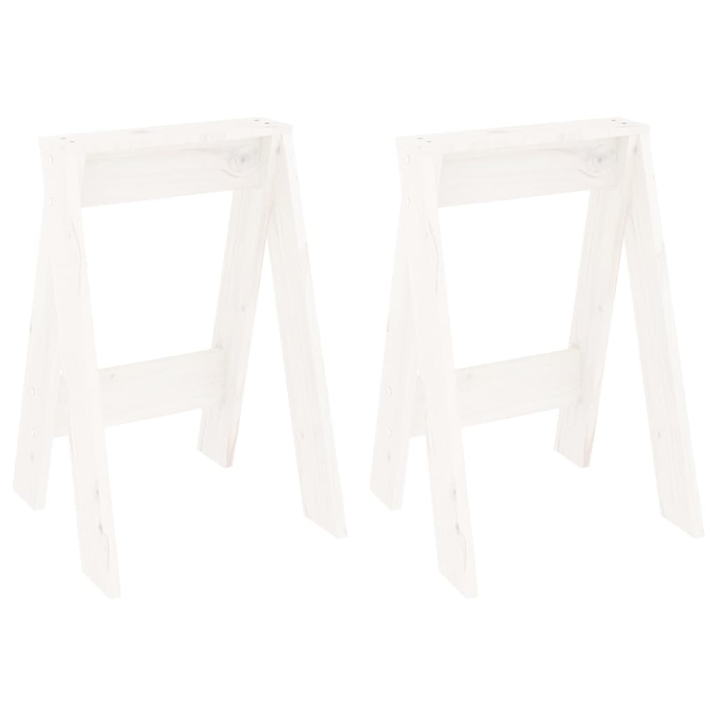 Jakkarat 2 kpl valkoinen 40x40x60 cm täysi mänty - Sisustajankoti.fi