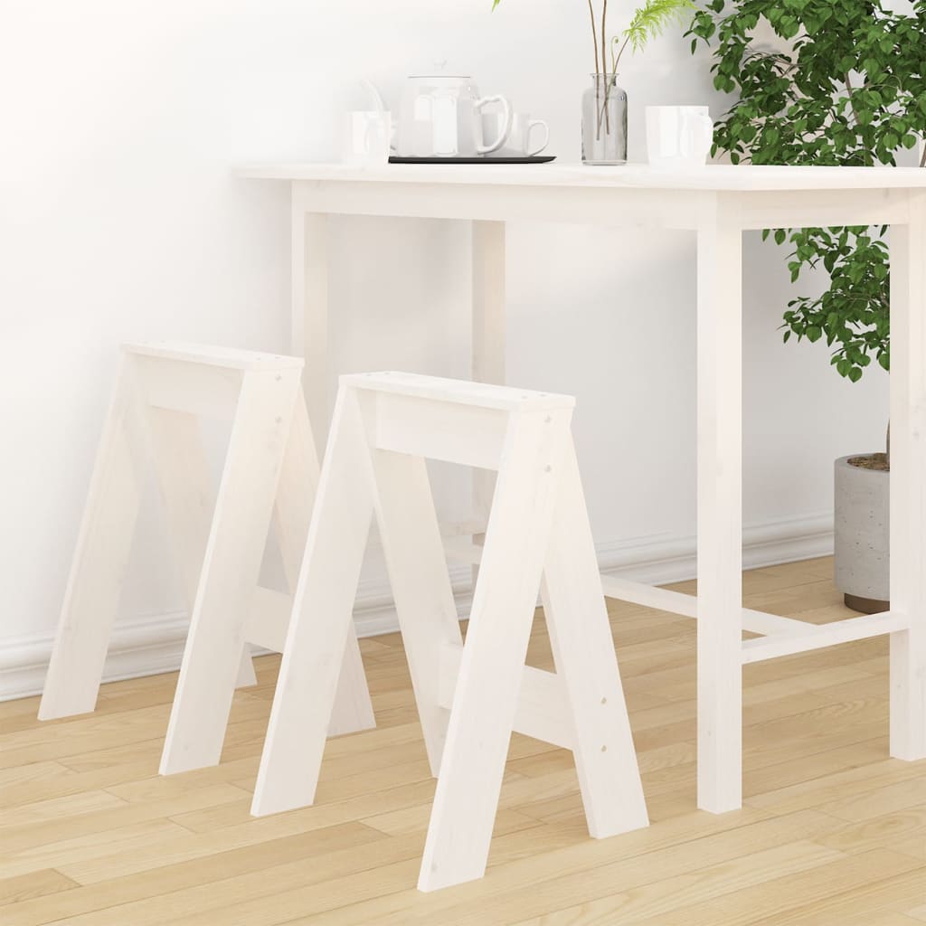 Jakkarat 2 kpl valkoinen 40x40x60 cm täysi mänty - Sisustajankoti.fi