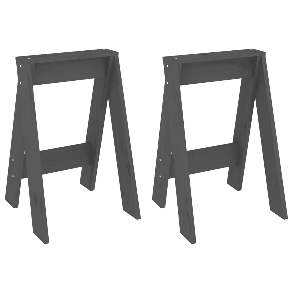 Jakkarat 2 kpl harmaa 40x40x60 cm täysi mänty - Sisustajankoti.fi