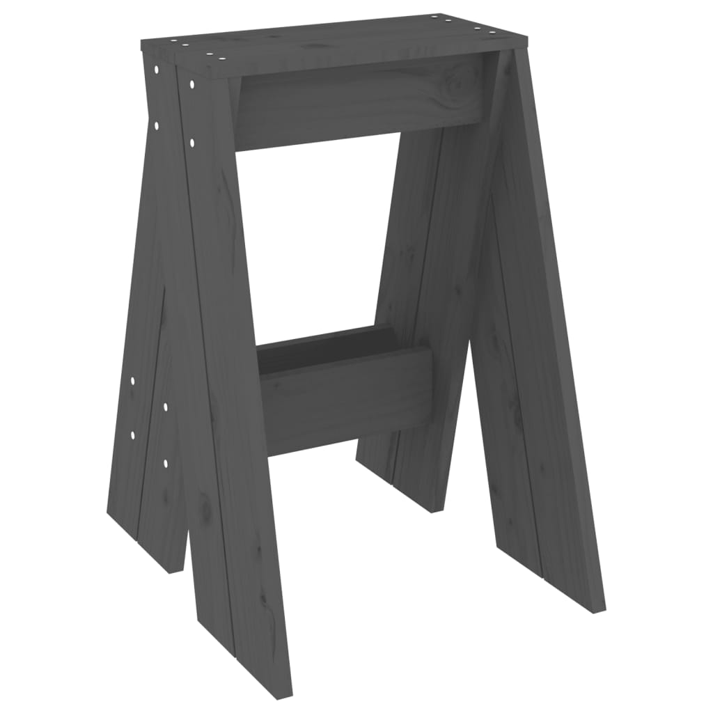 Jakkarat 2 kpl harmaa 40x40x60 cm täysi mänty - Sisustajankoti.fi