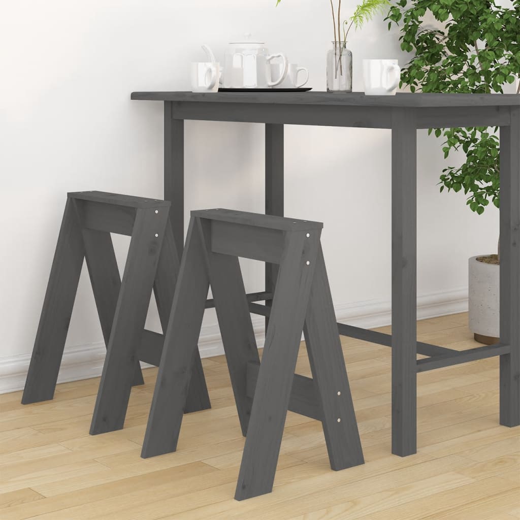 Jakkarat 2 kpl harmaa 40x40x60 cm täysi mänty - Sisustajankoti.fi