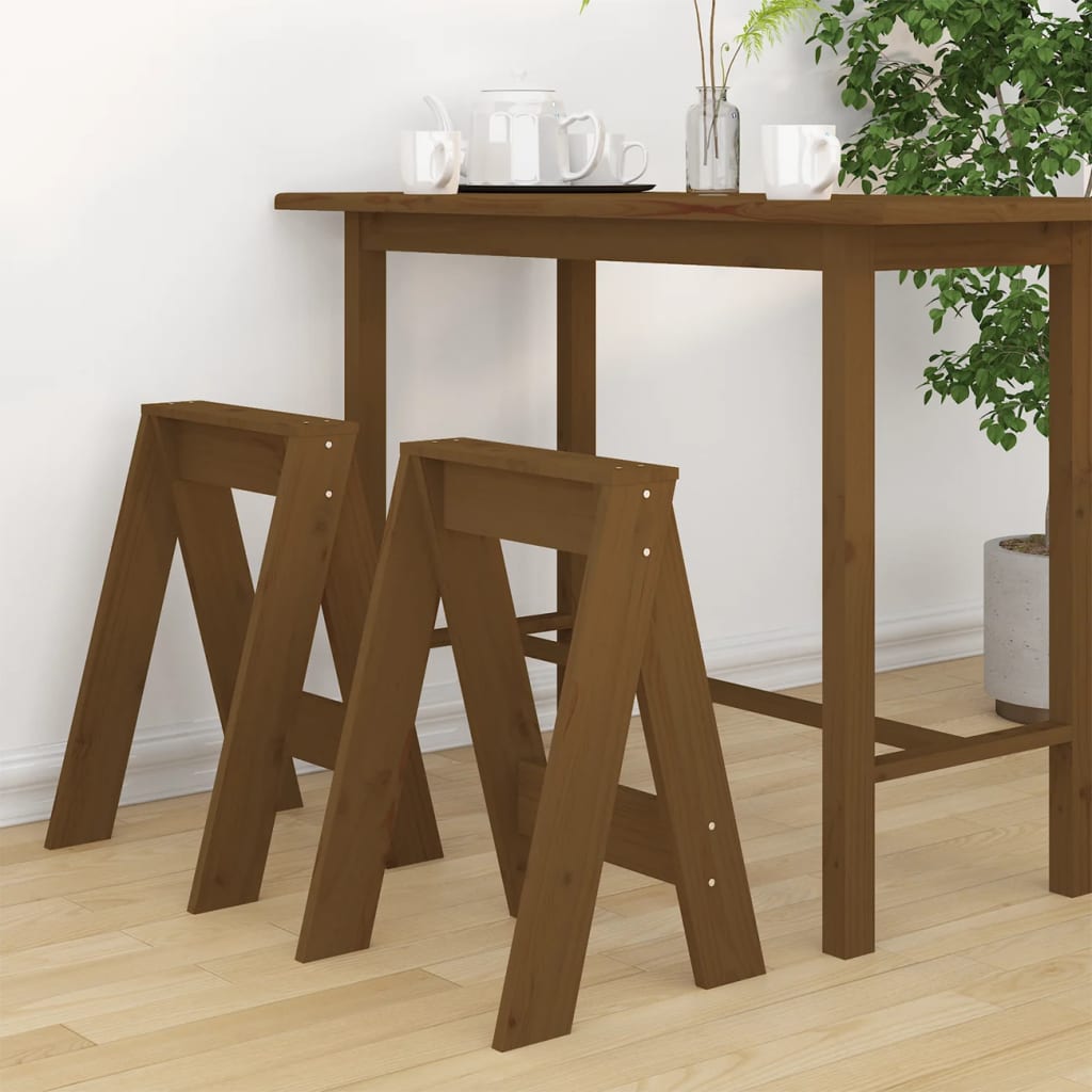 Jakkarat 2 kpl hunajanruskea 40x40x60 cm täysi mänty - Sisustajankoti.fi