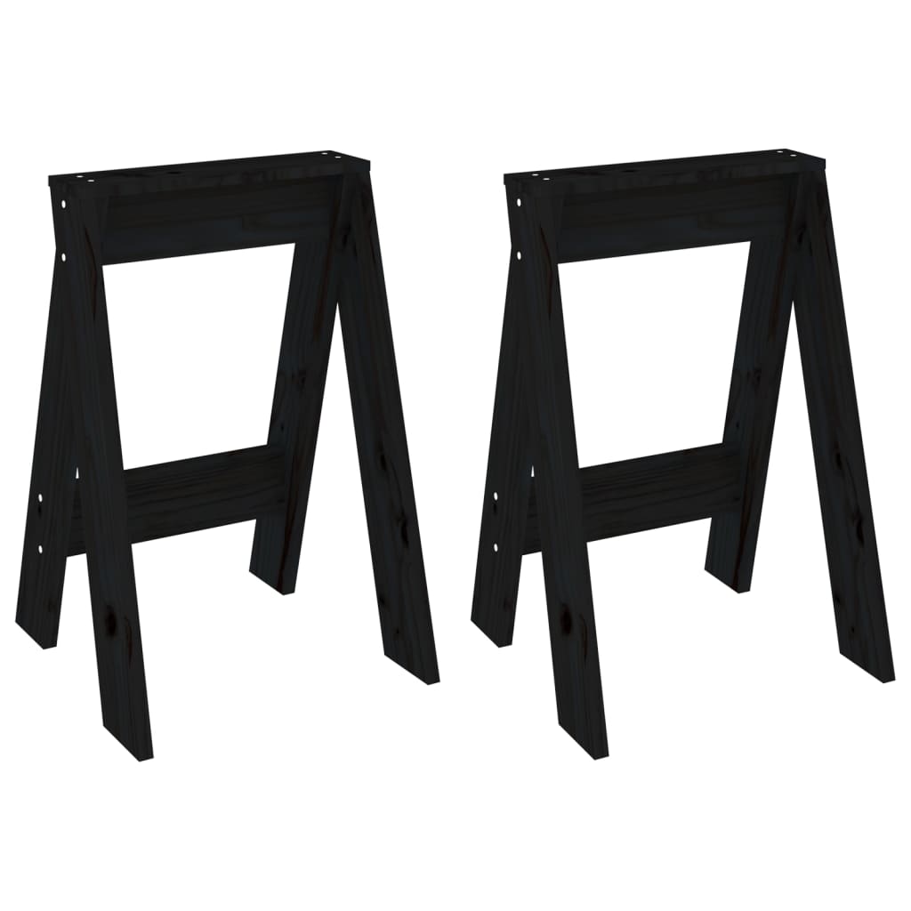 Jakkarat 2 kpl musta 40x40x60 cm täysi mänty - Sisustajankoti.fi