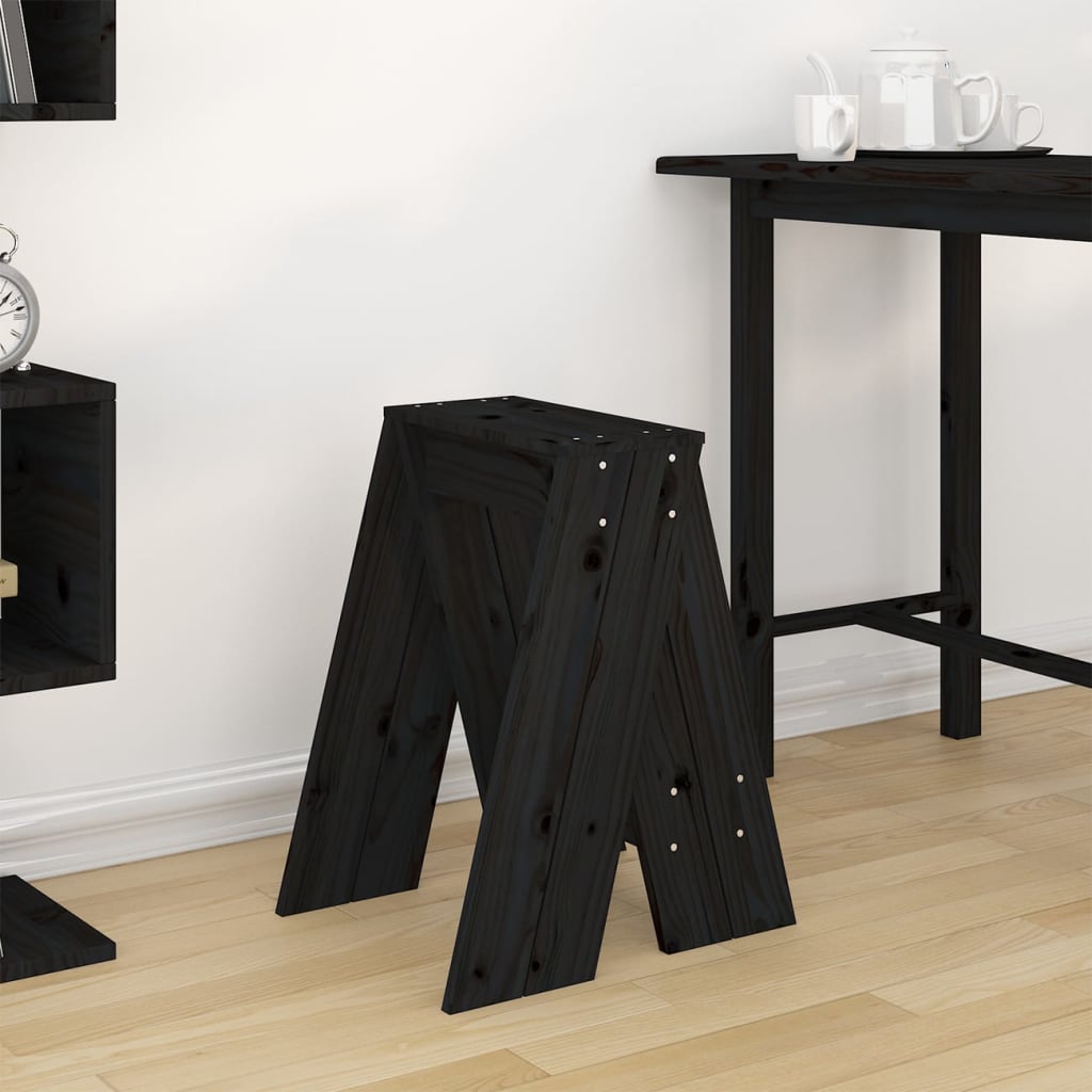 Jakkarat 2 kpl musta 40x40x60 cm täysi mänty - Sisustajankoti.fi