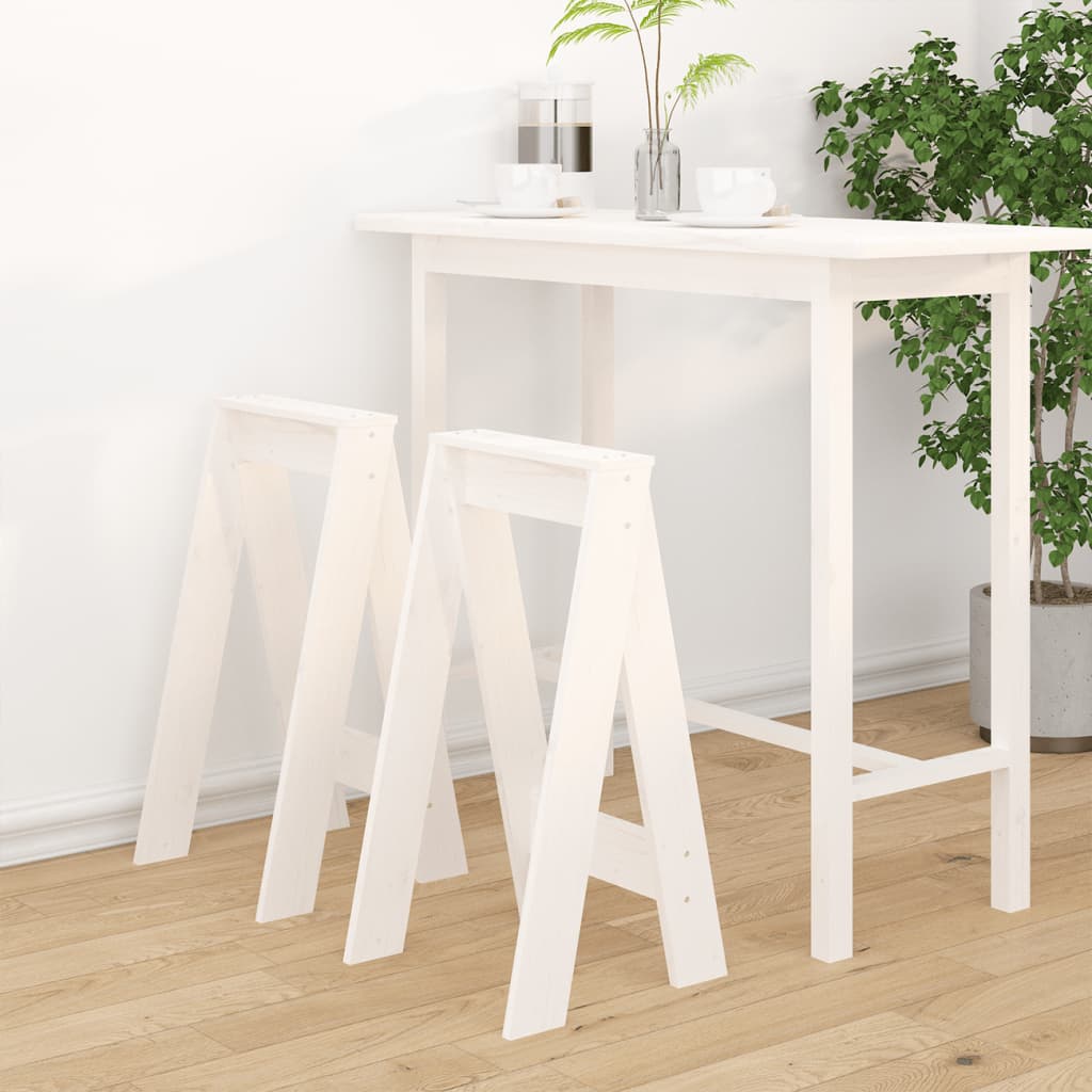 Jakkarat 2 kpl valkoinen 40x40x75 cm täysi mänty - Sisustajankoti.fi