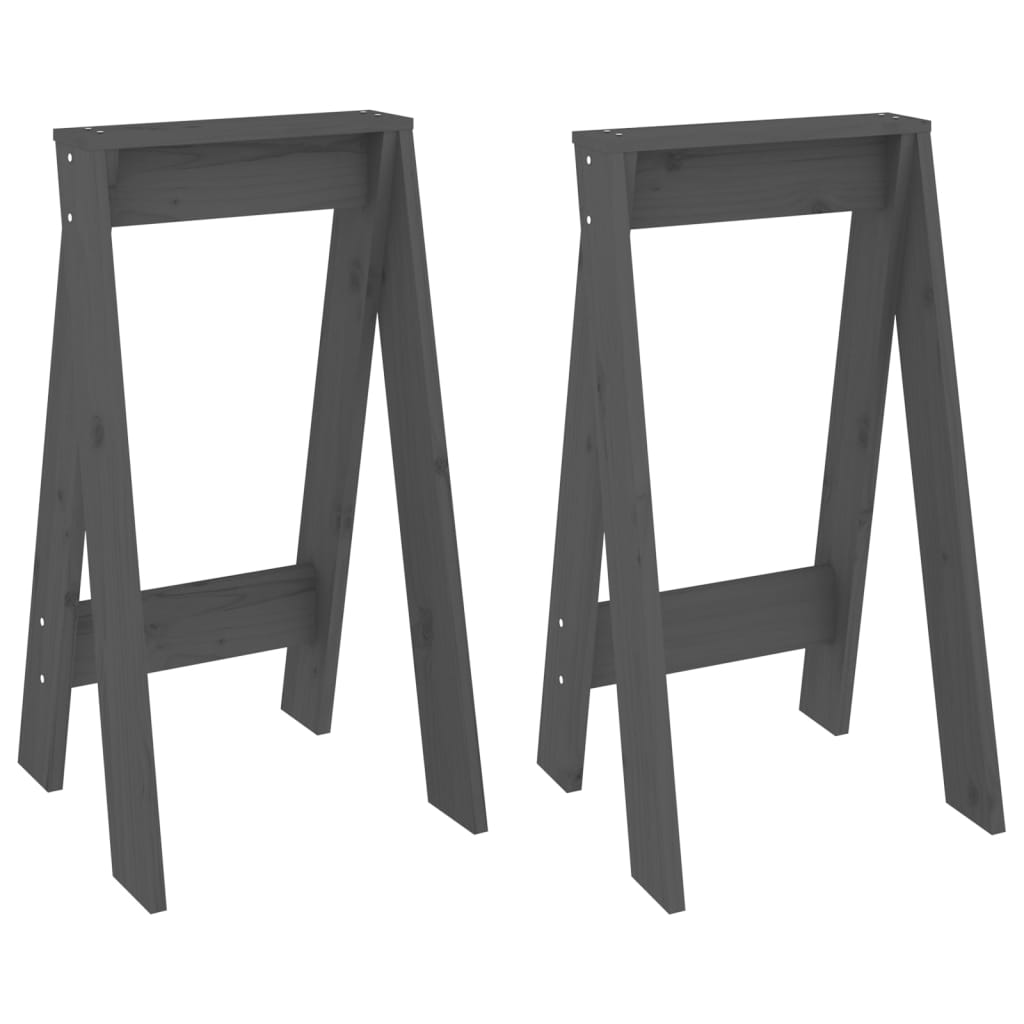 Jakkarat 2 kpl harmaa 40x40x75 cm täysi mänty - Sisustajankoti.fi